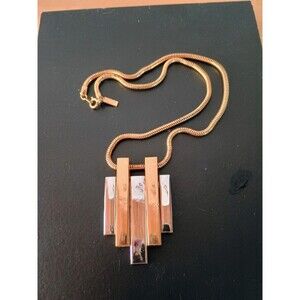 Avon 1960’s Vintage Gold / Silver Geometric Bar Necklace